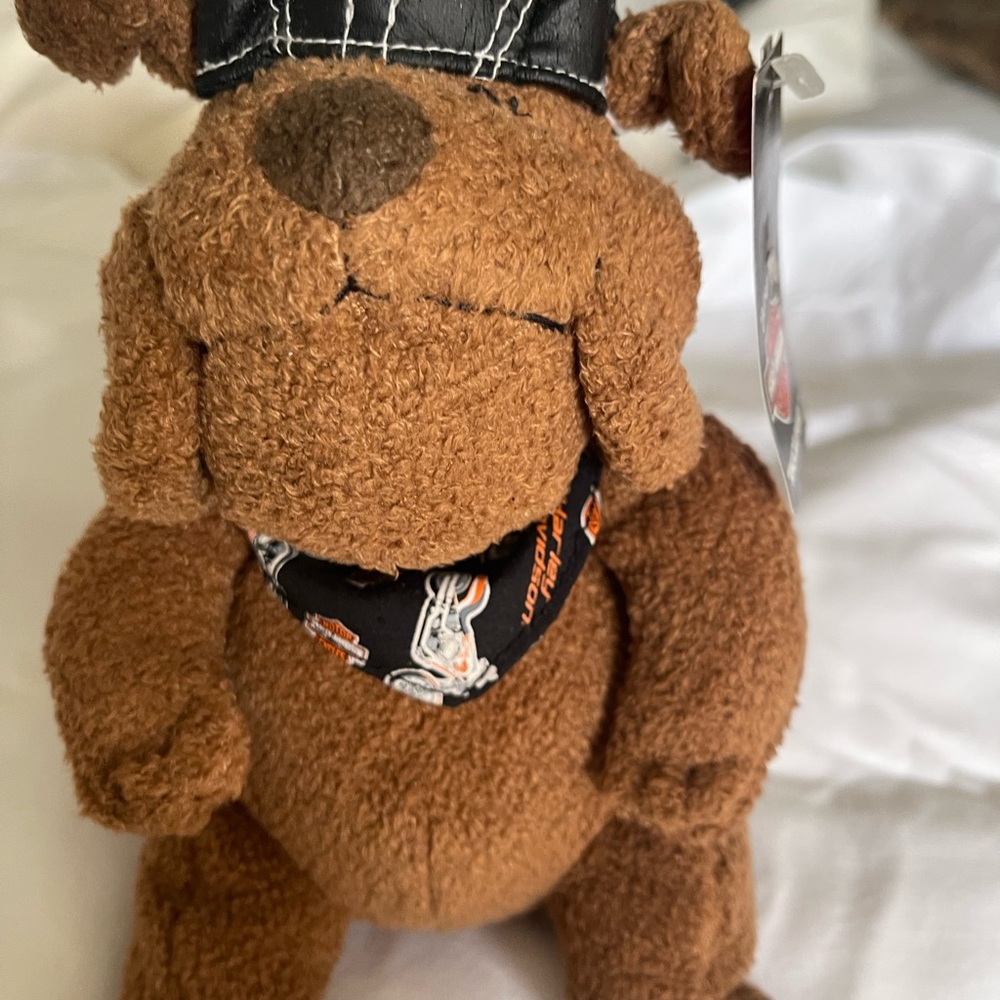 Vintage Harley-Davidson “Knucklehead” Brown Plush Bear with Black Bandana